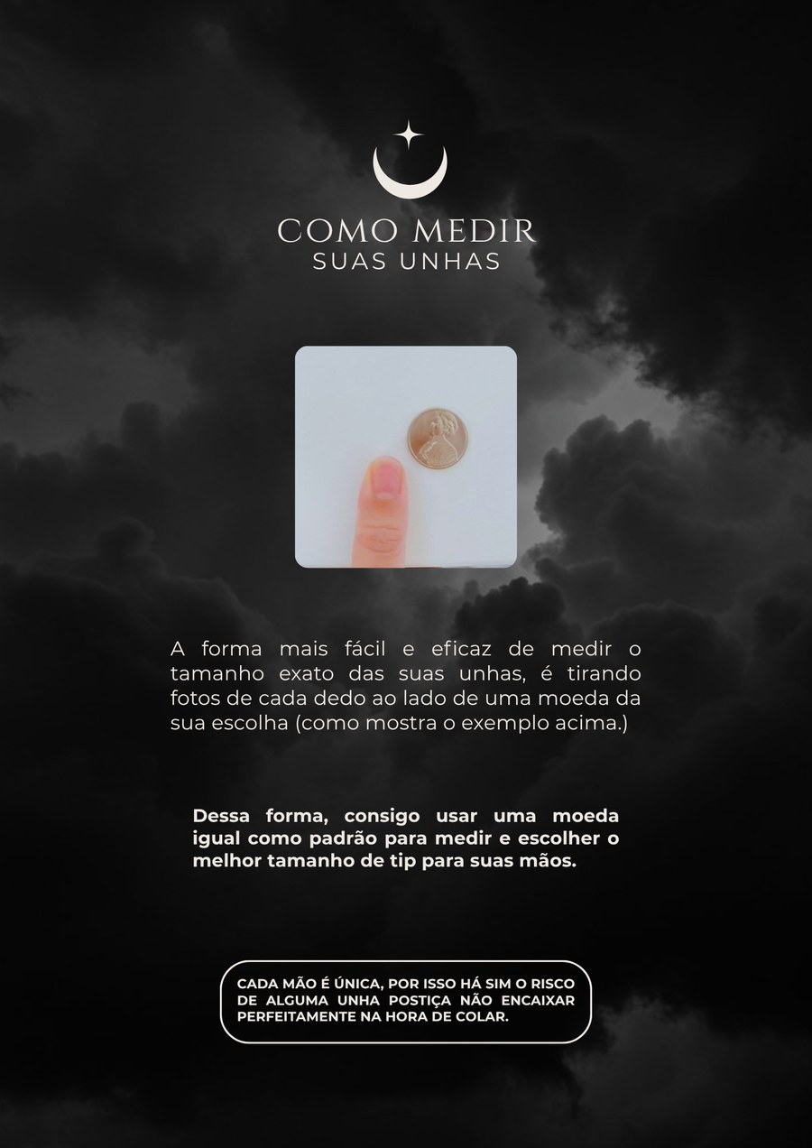 Guia de como medir suas unhas